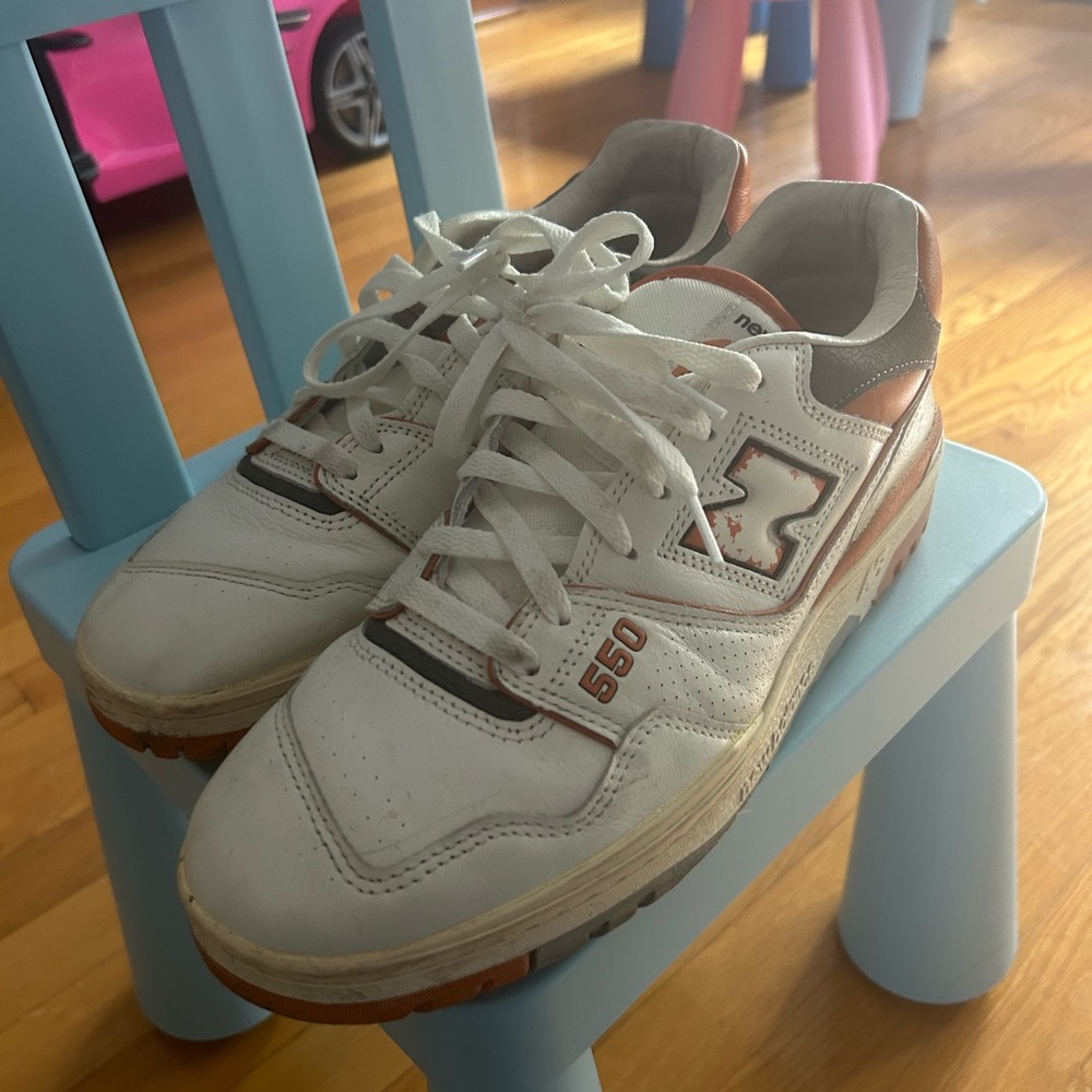 New Balance 550 White and Copper Sneakers